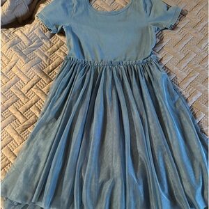 Girl teal tea dress